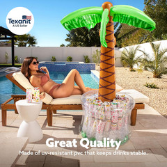 60″ Inflatable Palm Tree Cooler, Beach Theme Decor, Pool Party Decorations, Luau