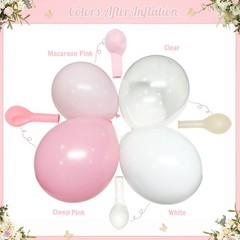 Light Pink Balloon Arch Kit, 126Pcs Baby Pink and White Balloon Garland Kit f…