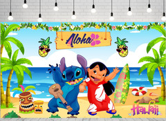 Aloha Birthday Party Backdrop 1.5×91 cm Tropical Cartoon Character Photo Banner
