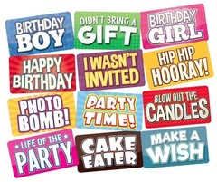 KING PROPS Premium Multicolor Photo Booth Props Kit English Letter Perfect Wa…