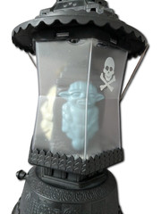 Halloween Skull Lantern Light Up Not Working Hanging Grey Spooky Prop