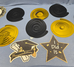 Graduation Hanging Swirls, Party Decor, 6 Hanging Swirls Congrats