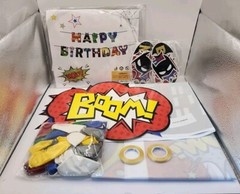 Superhero Happy Brithday Decorations Party Supplies Kit Photo Backdrop Balloons