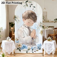 My First Communion Arch Backdrop Cover Baptism God Bless Party Background Prop