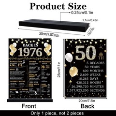 50th Birthday Decorations Gift for Women Men, Black Gold Back in 1976 Poster …