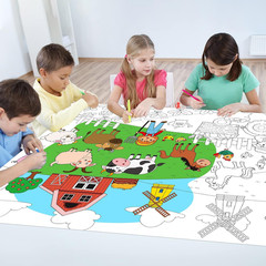 Farm Giant Coloring Poster for Kids Large Coloring Tablecloth Animals Drawing Ro