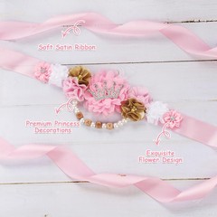 Princess Baby Shower Maternity Sash Kit – Pink and Gold Princess Baby Shower …