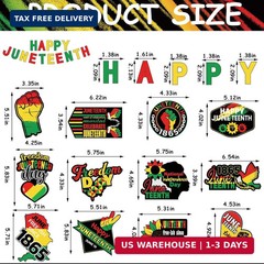 39 Pcs Happy Juneteenth Cutouts Freedom Day Party Decor June 19th 1865 Decoratio
