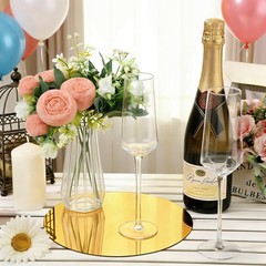 16Pack Pack Round Mirror Centerpieces for Tables, No Glass Acrylic Gold Circl…