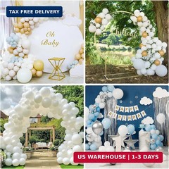 RUBFAC White Balloons 129pcs Different Sizes 18 12 10 5 Inch for Garland Arch, L