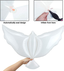 4 Pieces Peace Dove Balloons White Memorial Balloons Pigeon Shape Ceremonies Par