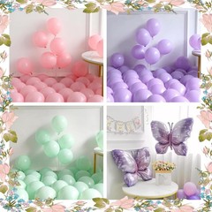 Pastel Balloon Arch Garland Kit,159Pcs Pink Purple Green Mushroom Buttefly Ba…