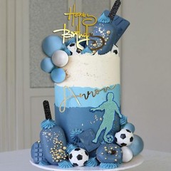 28pcs Soccer Cake Topper Soccer Ball Cake Decoration for Boys Sport Cupcake T…