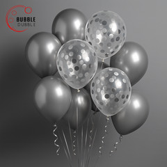 Bulk Lot 12″ Confetti Balloons Metallic Shinny Latex Decor Birthday Wedding