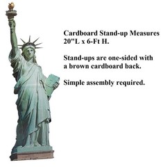 Large 6ft Statue of Lady Liberty Image Freestanding Printed Cardboard Decor #171