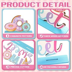 6 Pcs Donut Two Sweet 2nd Birthday Party Decorations Table Sign Centerpiece
