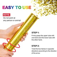 Gold Confetti Poppers – 12 Pack Golden Confetti Cannon for Wedding, Birthday,…