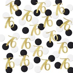 200 PCS Number 76 Gold Glitter Confetti Birthday Anniversary Table Decorations