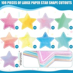 108 PCS 3.5 Inch Star Cutouts Paper Bulletin Board Decoration Teacher DIY