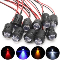 10 Pcs 12V 10mm Pre-Wired Constant for Ultra Clear Bulb Cable Prewired Lamp