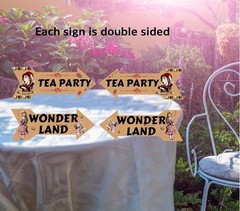 Alice in Wonderland Party Decor Arrow Signs 8 PCS
