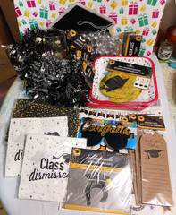 Graduation Party Supplies. plates, napkins, garland decorations, wishes, glass +