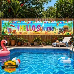CoquetteBow012 Summer Party Banner SHATAN 120×20 inch