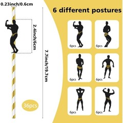 36 Pcs Funny Male Dancer Drinking Straws for Bachelorette Party, Bridal Shower,