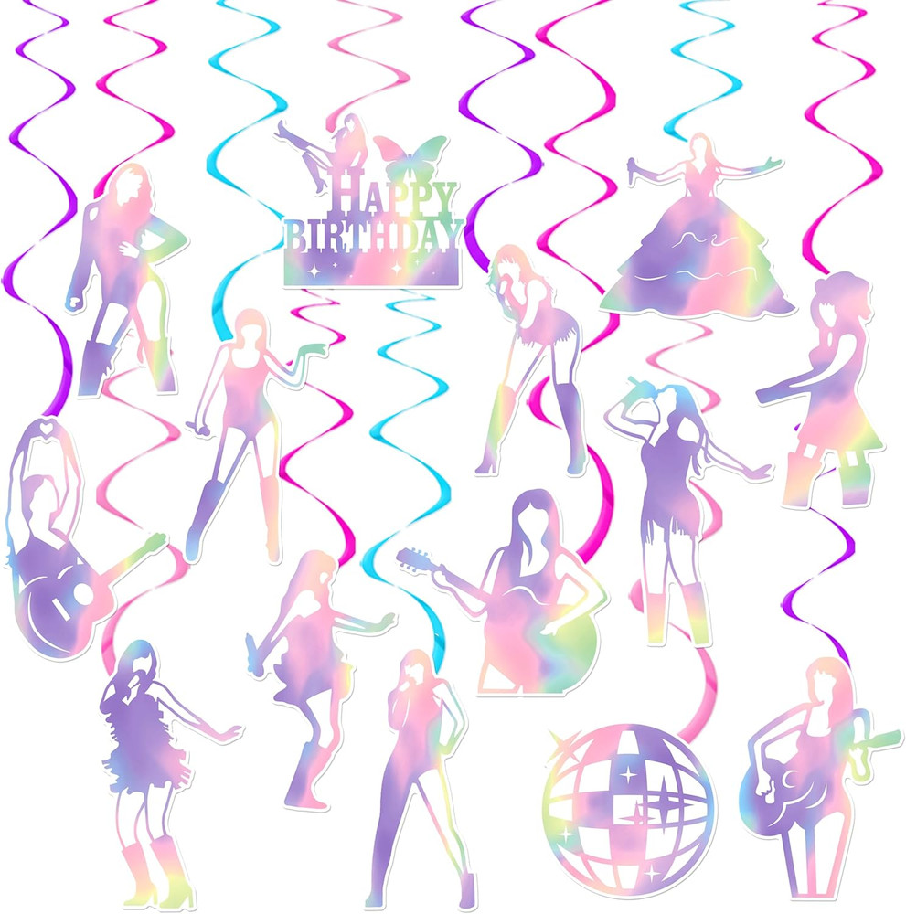 20Pcs Singer Hanging Swirls Music Lover Birthday Party Decoration Popular Singer