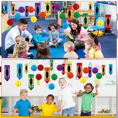 24 Pcs Classroom Decor Back to School Decorations Hanging Honeycomb Centerpiece