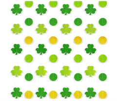 12 Pack St Patrick’s Day Decorations Glitter Shamrock Garland Hanging Streamers