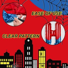 Cartoon Hero 40 Inch Red and Blue Spider Theme Number Foil Birthday Decoratio…