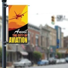 Main Street 30″x60″ Pole Banner Aviation Theme FREE SHIPPING