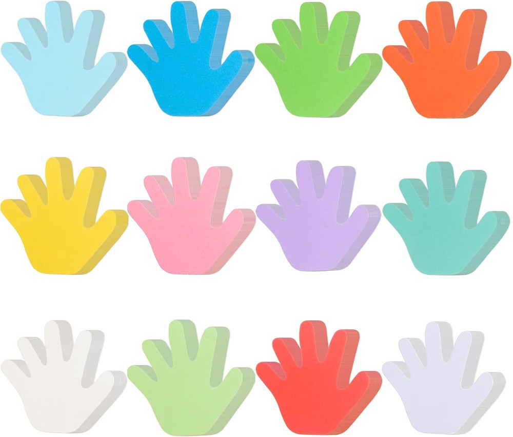 360 PCS Hand Cutouts Paper Shape Assorted Color Handprint Blank Creative DIY