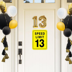 13th Birthday Party Decorations Caution Wall Signs Door Window Yard 9 Pcs
