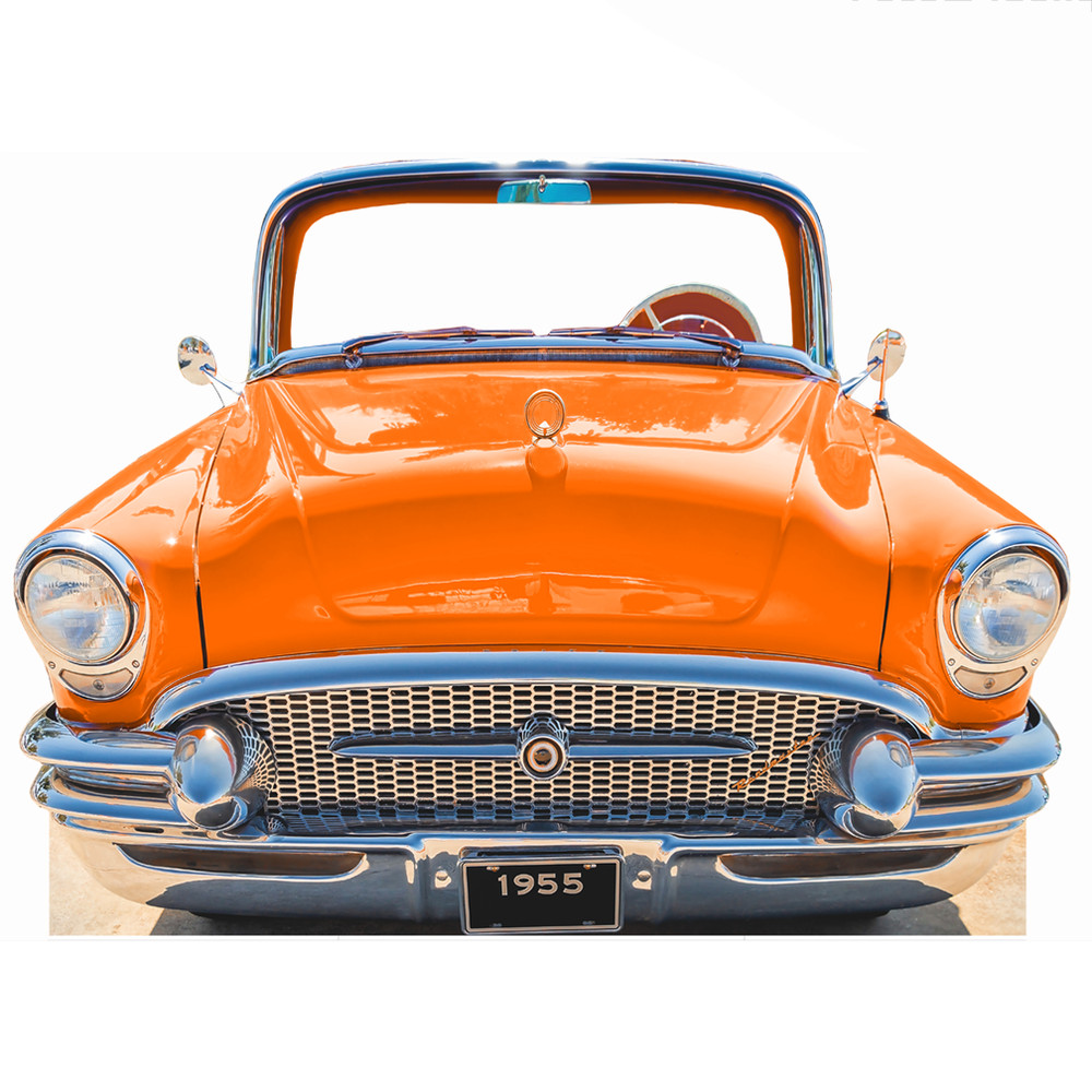 SS11046 Classic Orange Car Coupe 1955 Stand in Cardboard Cutout Standee Standup