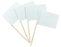 QQSD Solid White Toothpick Flag DIY Blank Flag Small Mini Plain White Cupcake…