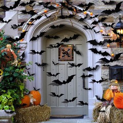 120PCS Halloween Bats Decoration, 3D Bat Decorations Scary Black