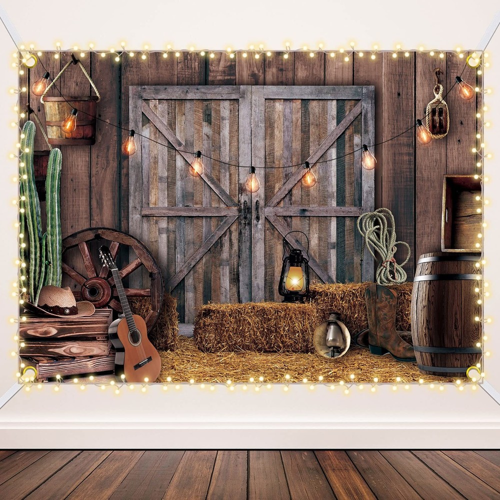 Moukeren Western Party Backdrop Western Cowboy Party Decoration Supply Wild W…