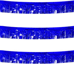 3 Pack Blue Total 30 Feet Foil Fringe Garland Metallic Tinsel Banner Wall Hangin