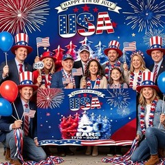 250th Anniversary USA Backdrop Banner,250 Year American Anniversary