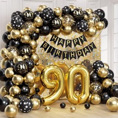 90th Decorations for Men with Happy 90th Decorations Banner 90 Balloon Number…