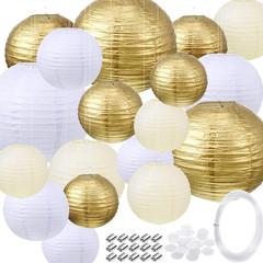 18 Pcs Paper Lanterns 4/6/8/12 Inches round Chinese Japanese Paper Lanterns for