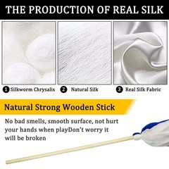 16.4FT Dance Streamer Gymnastics Dance Ribbons Belly Dance Real Silk Ribbon T…