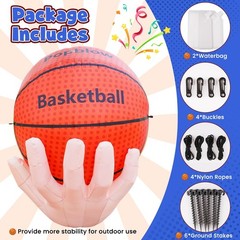 6FT Inflatable Basketball Decorations – LED Lighted Party Supplies for Outdoor F