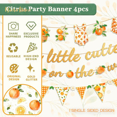 Baby Shower Decorations, 4PCS Glitter a Little Cutie
