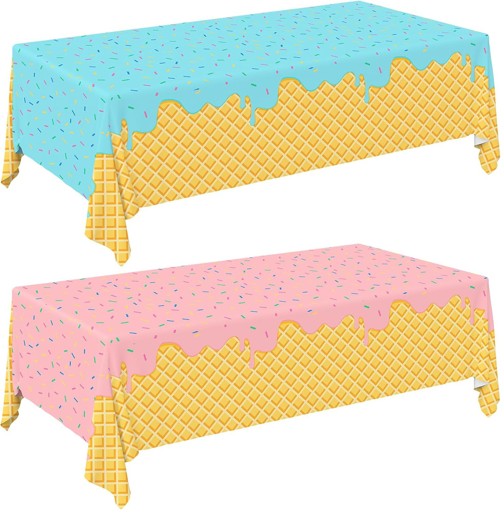 Ice Cream Party Supplies: 2-Pack Ice Cream Birthday Party Decorations,Disposable