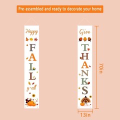 DAZONGE Fall Decorations for Home | Happy Fall Give Thanks Porch Banners for