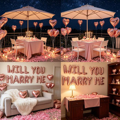 2 Set Rose Gold WILL YOU MARRY ME Balloons – 28Pcs 16″ Letter Balloons 10Pcs