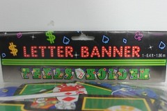 6 FT TEXAS HOLD EM LETTER BANNER Hanging Decoration Poker Party Supply Casino